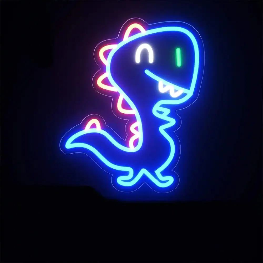 Veilleuse dinosaure rigolote en néon