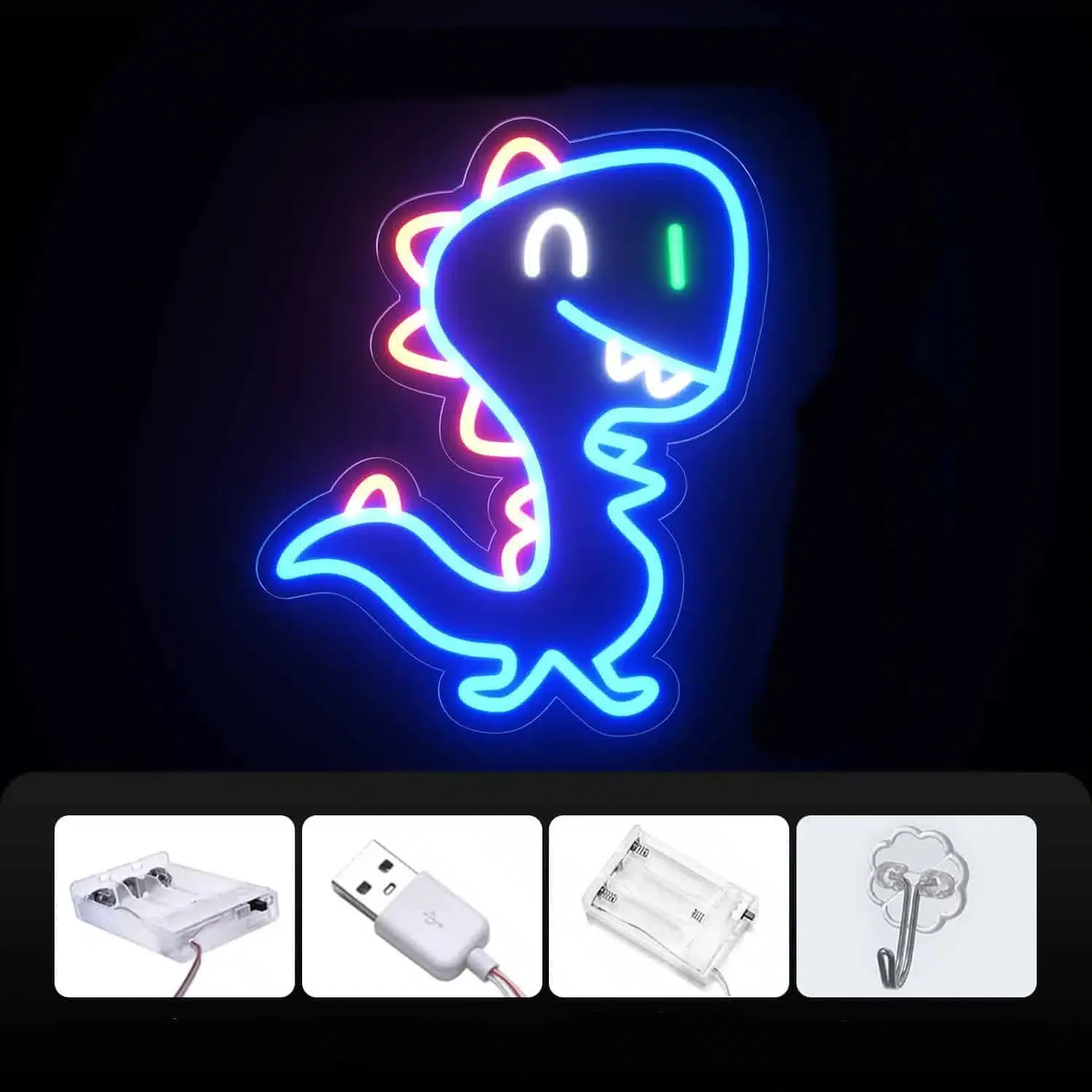 Veilleuse dinosaure rigolote en néon – Image 3