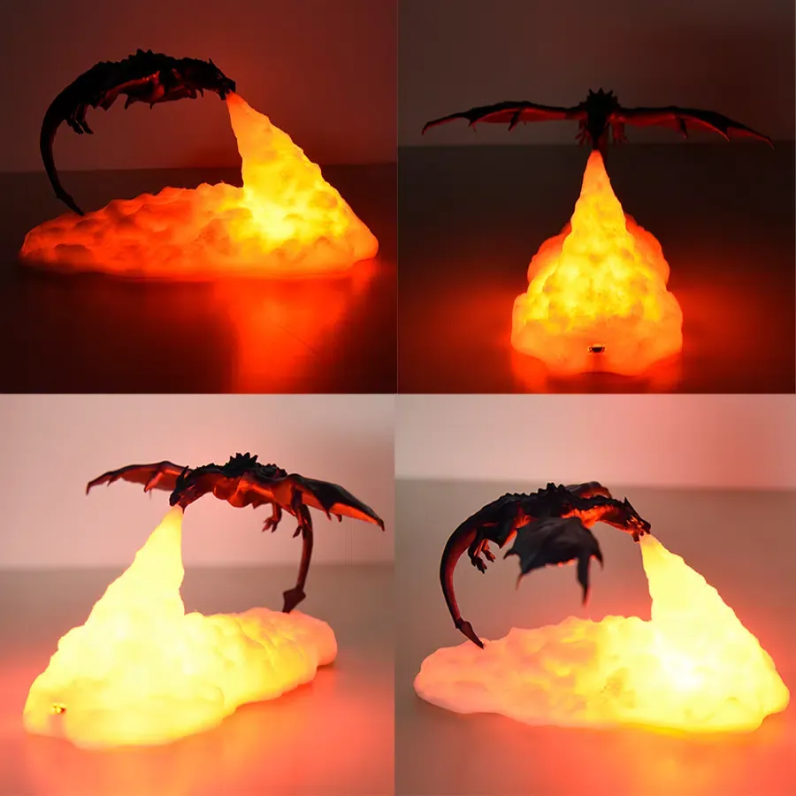 Veilleuse imprimée en 3D en forme de Dragon dinosaure – Image 2