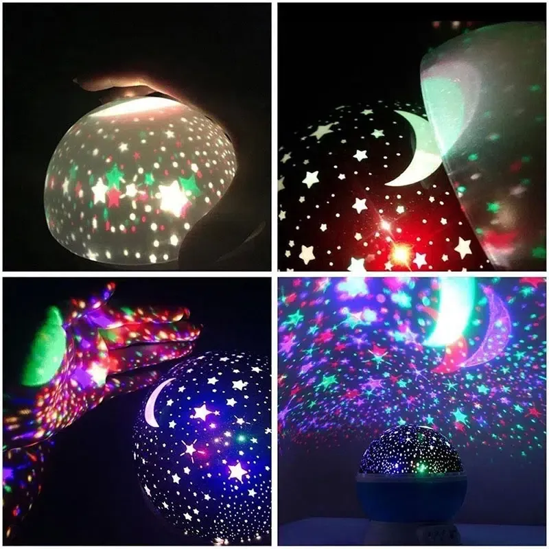Veilleuse projecteur LED rotatif produisant un ciel étoilé – Image 5
