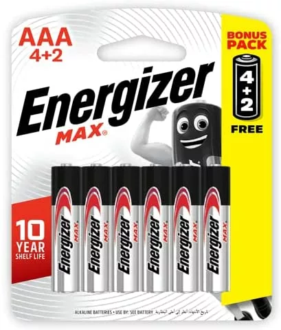 Pile Max AAA Energizer Alcaline BP4+2P