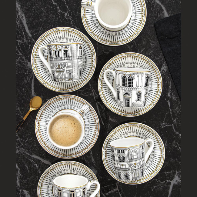 Set de 6 tasses et soucoupes à café Palazzo – Image 2