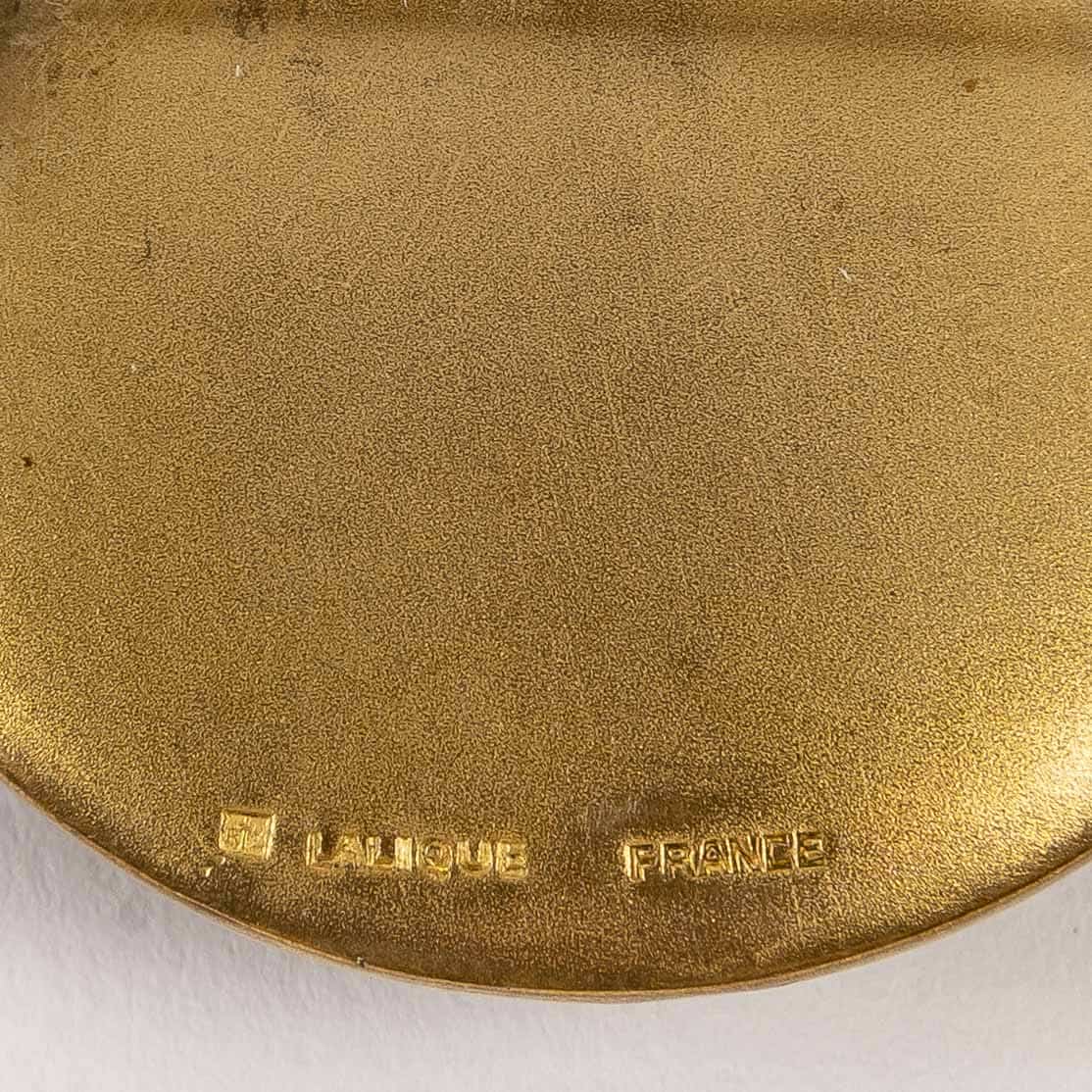 1911 René Lalique – Broche Poissons Verre Blanc Patiné Sépia Sur Clinquant Argent – Image 3