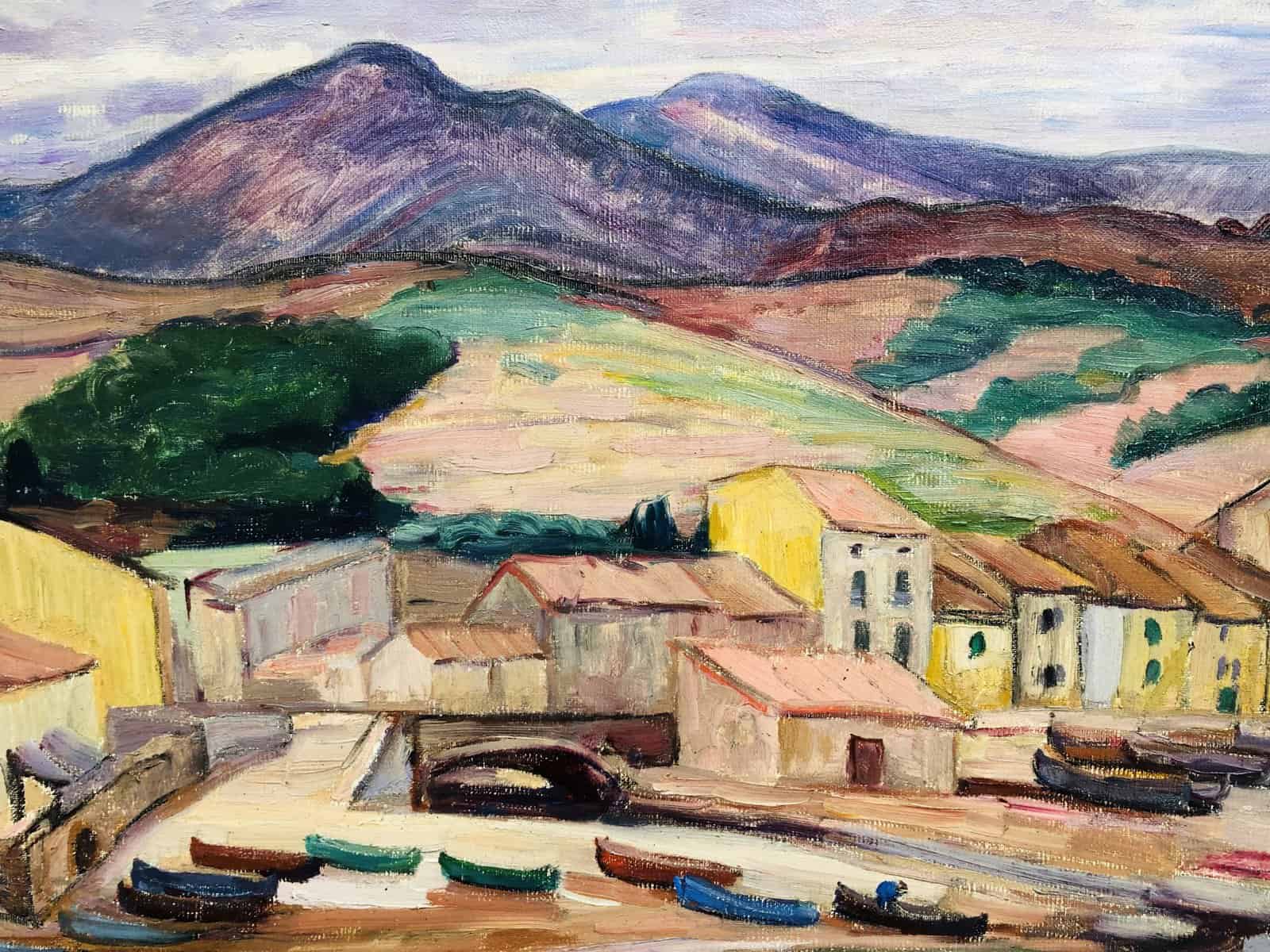 Detroy Léon Ecole Française 20è Siècle Vue du sud de la France Huile Sur Toile Signée Certificat d’authenticité – Image 6