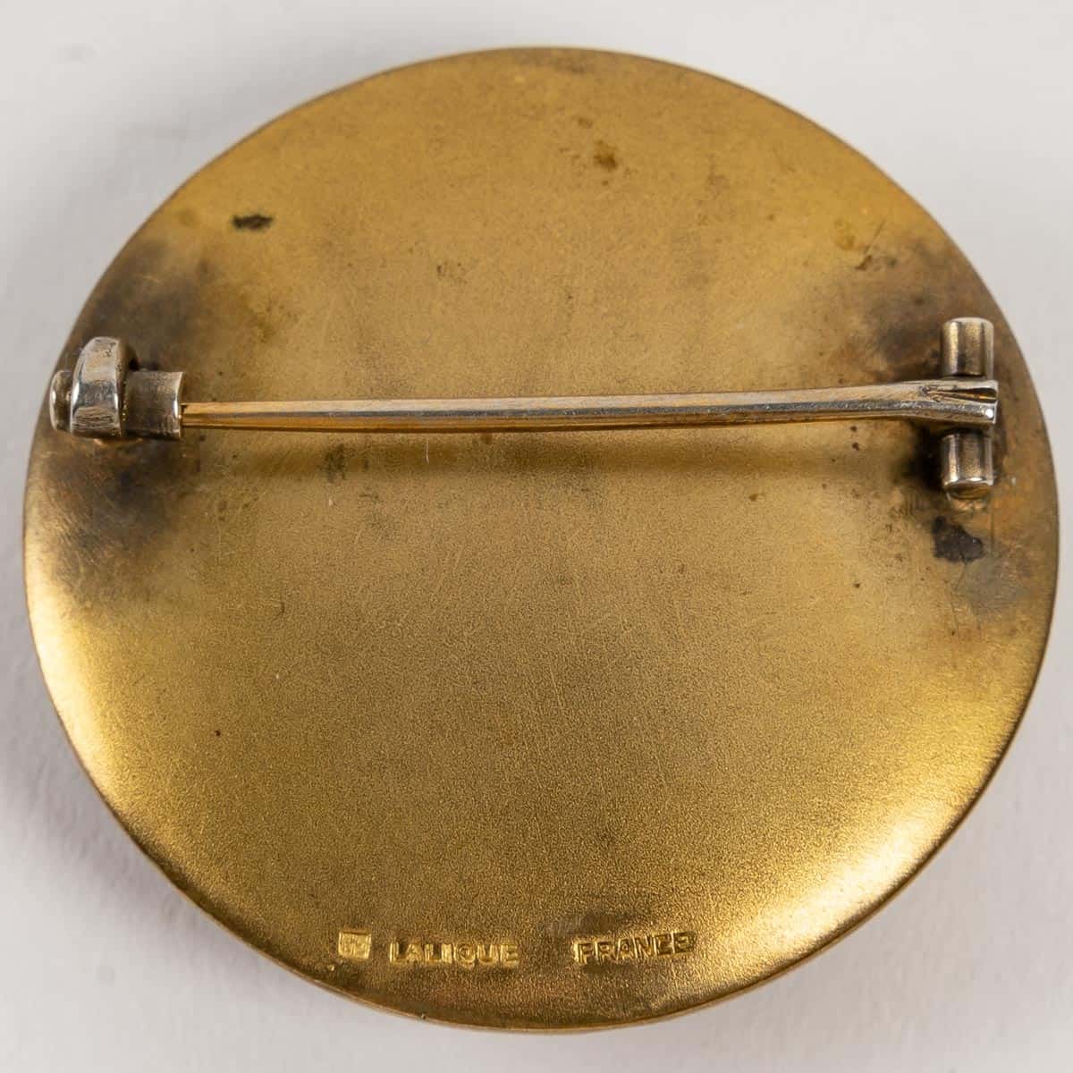1911 René Lalique – Broche Poissons Verre Blanc Patiné Sépia Sur Clinquant Argent – Image 2
