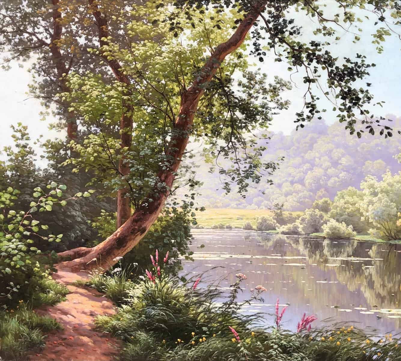 HIS René Peinture Française Début XXème Siècle Matin à Méluzien Huile Sur Toile Signée Certificat d’authenticité – Image 8