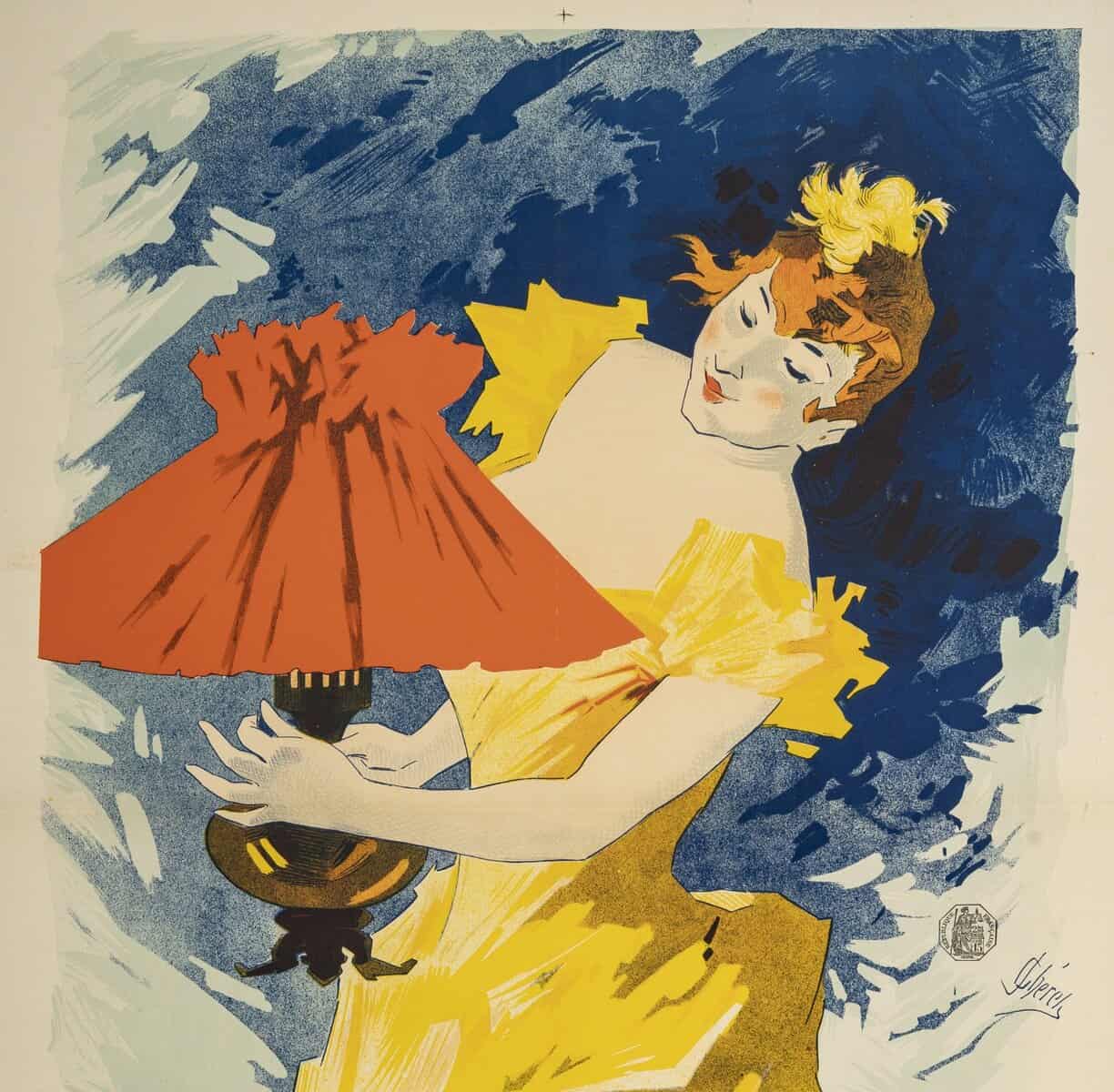 Affiche Originale, Jules Chéret, Saxoléine, Belle Epoque, Pétrole, Lampe, Lumière, Luminaire, Eclairage, Essence, Flamme, Combustible, Femme, Chérette, c.1895 – Image 2
